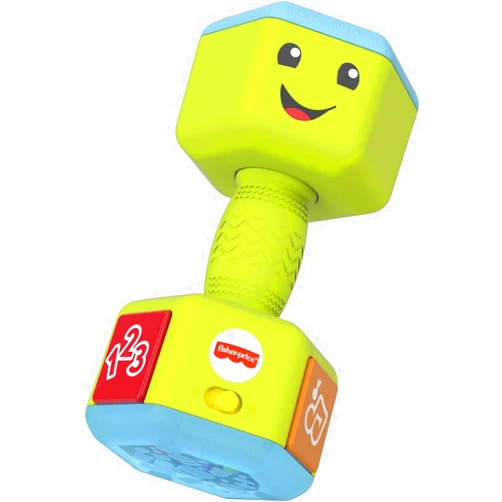 Fisher-Price Baby & Toddler Toy Laugh & Learn Countin’ Reps Dumbbell Rattle with Learning Lights & Music for Infants Ages 6+ Months​