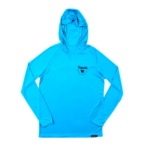 Squak Mountain Co. Squak Mountain 'The Swell' Men's UPF 30 Sun Hoodie - Quick Dry, Breathable with Thumbhole Elastic & Scuba Hood, Small, Blue