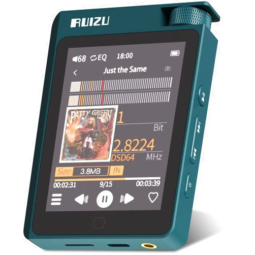 RUIZU 64GB HiFi Lossless MP3 Player with Bluetooth 5.0, DSD High Resolution Digital Audio Player, High-Res Portable Music Player with 2.8 inch Full Touch Screen, Support up to 512GB Micro SD Card