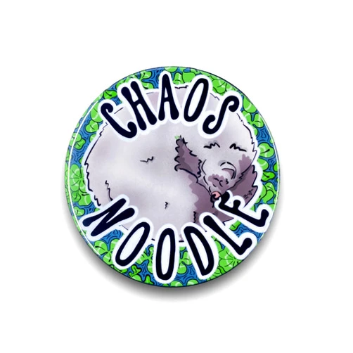 The Cloudy Corgi Ferret Chaos Noodle Magnet, Funny Cartoon Pet Portrait Gift, Retro Art Kitchen & Office Decor 3.5