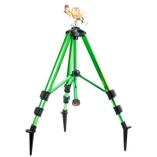 Feeloco Impact Sprinklers on Tripod Base,Heavy Duty Lawn Sprinkler for Yard with 360 Degree Large Area Coverage Irrigation,Brass Sprinklers with Adjustable Head Nozzle,3/4Inch Connector Extension Legs