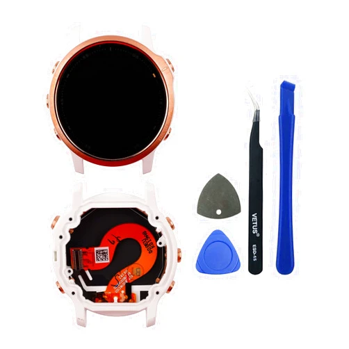 Beiduofen LCD Display Compatible with Fenix 6S Pro Multisport GPS Smartwatch (Rose Gold/White) Touch Screen Replacement + Tools