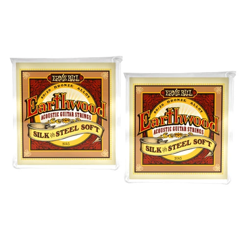 Total music Source 2 PACK Ernie Ball P02045 Earthwood Silk and Steel Soft Acoustic Set.011 - .052