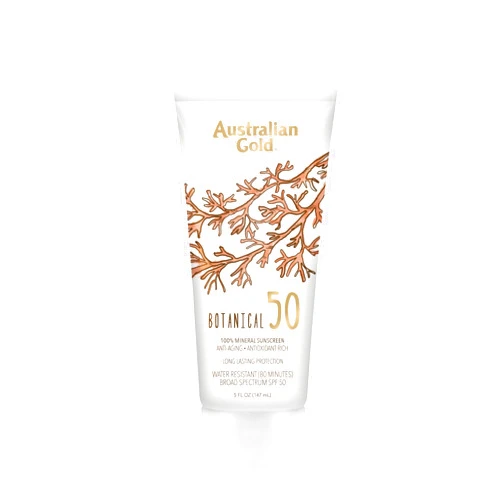 Australian Gold Botanical Sunscreen Mineral Lotion, Broad Spectrum, Water Resistant, SPF 50, 5 Ounce