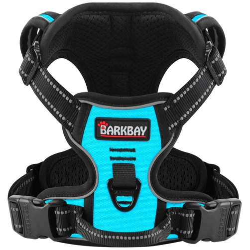 BARKBAY Dog Harness No Pull for Large Dogs - Adjustable, Reflective, Comfortable, No Choke, Heavy-Duty - Perfect for Outdoor Training, Walking, and Hiking - Strong & Durable - L & Blue