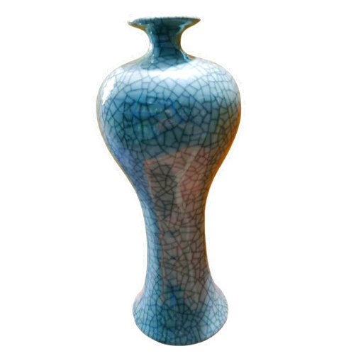 KAYNO Chinese Ceramic (Celadon) Handmade Gold Wire Crack 13.4 inch Decorative Slim-fit Bottle, 2 Available Porcelain vase、Chinese vase、Chinese Porcelain、Vase、Chinese vase