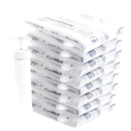 CHADIOR Vacuum Storage Bags, Compressed Air by Sitting, No Pump Needed, Double-Color Zip, for Clothes, Pillows, Towels, Blankets, White