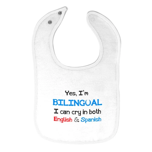 Cute Rascals Toddler & Baby Bibs Burp Cloths Funny Yes I'm Bilingual Can Cry in Both English & Spanish Baby Cotton Baby Items for Baby Girl & Boy White Design Only
