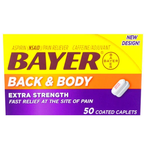 Bayer Extra Strength Caplets, Extra Strength Back & Body Pain Aspirin, 50 ct