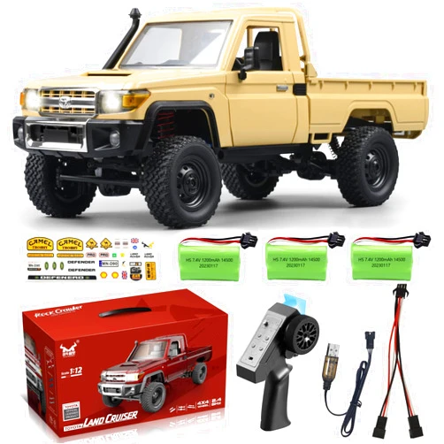 LEOSO 1/12 RC Crawler MN82 RC Car RC Rock Crawler RC Truck 4x4 with 3 Upgraded 1200mah Battery 2.4GHz Remote Control Truck 4WD Off-Road Pick-up Truck RTR 280 Strong Magnetic Motor