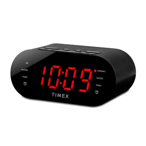 Timex T231G AM/FM Dual Alarm Clock Radio with 1.2-Inch Display and Line-In Jack (Gunmetal)