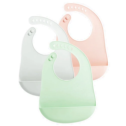 PandaEar 3 Pack Baby Bibs for Eating with Food Catcher, Waterproof Silicone Bibs for Babies Toddlers Boys Girls, Adjustable Baby Food Feeding Bibs, BPA Free