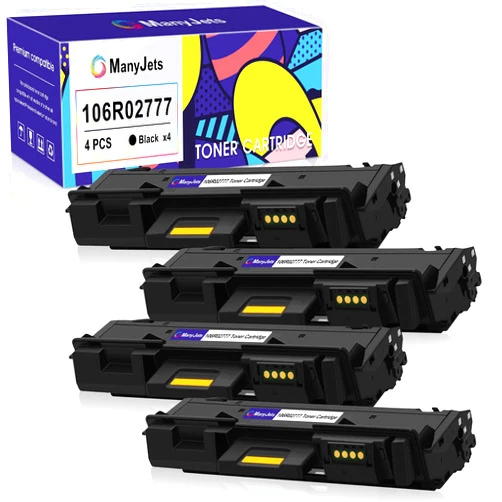 ManyJets 106R02777 Compatible Black Toner Cartridge Replacement for Xerox WorkCentre 3215 3215NI 3225 3225DNI Phaser 3260 3260DI 3260DNI 3052 Printer Toner Cartridge (Black,4-Pack)
