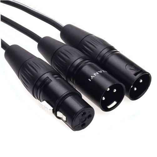 NANYI XLR Splitter Microphone Cable 2XLR Male to XLR Female Patch Cables 3-Pin Dual XLR Male to XLR Female Y Cable Adaptor mic Cable, DMX Cable, Patch Cords -5FT