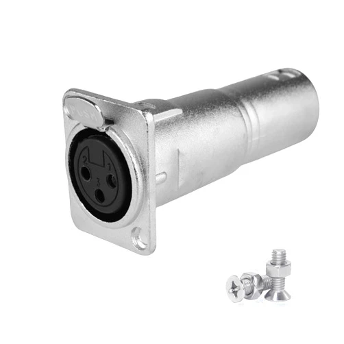 YiKaiEn 3-Pin XLR Female to Male Panel Mount Connector - Durable Microphone Adapter Coupler with Feedthrough Mount Socket, Ideal for Mixers and Audio Devices - Stable, Reinforced Audio Transmission