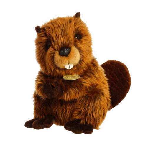 Aurora® Realistic Miyoni® Beaver Stuffed Animal - Lifelike Detail - Cherished Companionship - Brown 9 Inches