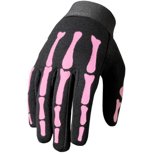 Hot Leathers GVL2006 Pink Skeleton Ladies Mechanics Gloves-Black-SM