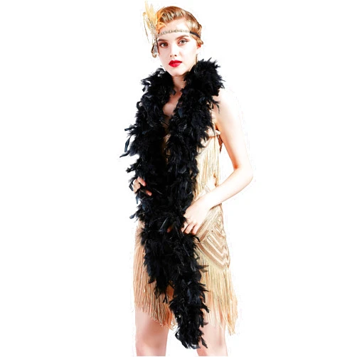 BABEYOND 90g 6.5ft Chandelle Feather Boa Update Feather Boa for Party Wedding Christmas Halloween Costume Decoration