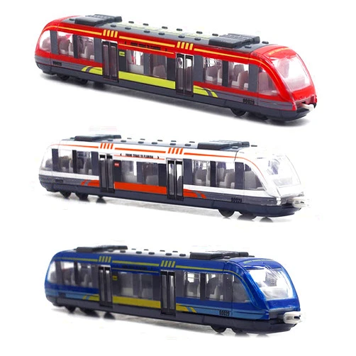 OTONOPI Toy Train Set High Speed Locomotive Engine Die Cast Model Car Sliding Linked Subway Bullet Train Set for Kids Pack of 3