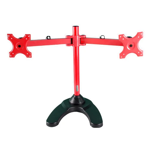 BattleBorn MonMount Dual LCD Freestanding Monitor Stand Up to 24-Inch, Red (LCD-6460R)