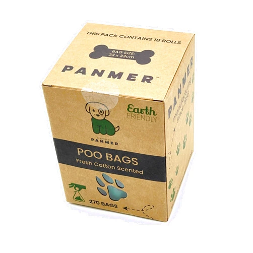 Panmer Dog Poo Bags Super Strong, Leak Proof, Fresh Cotton Scented Rolls (270 Bags)