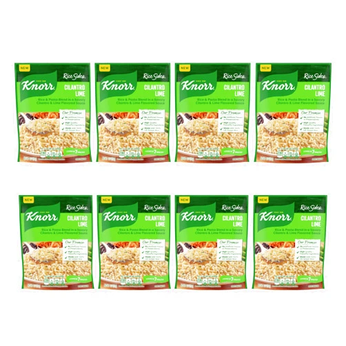 Knorr Rice Sides Cilantro Lime Rice for a Delicious + Quick Side Dish, 8 count, with 100% U.S. Grown Rice + No Artificial Flavors or Preservatives, 5.5 oz