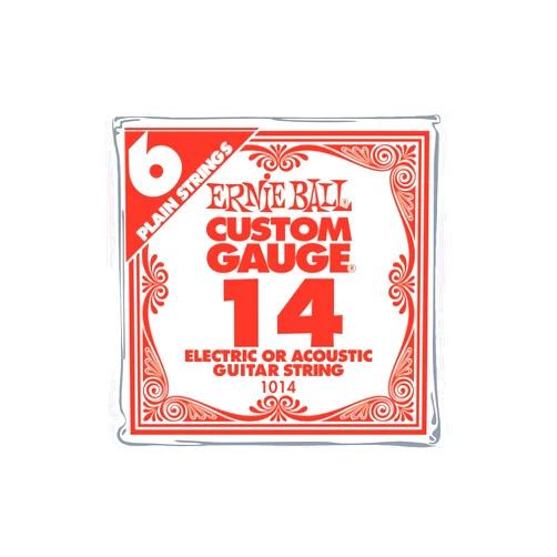 Ernie Ball Nickel Plain Single Guitar String .014 6-Pack