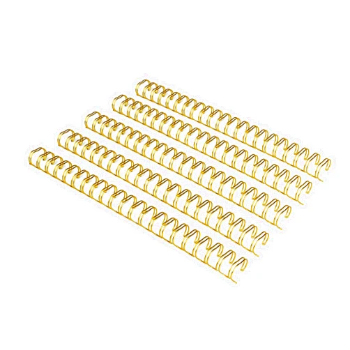RAYSON Double Loop Binding Wire Spines, 1 Inch, 2:1 Pitch Binding Wires Capacity 240 Sheets, 21-Loops for Letter Size Paper, Gloden Binding Wire Spiral Pack of 50