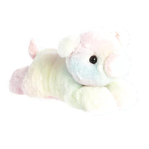Aurora® Adorable Mini Flopsie™ Piglet Stuffed Animal - Playful Ease - Timeless Companions - Rainbow 8 Inches