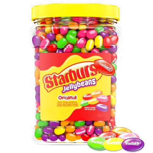 GEEOOLLAH Easter Jelly Bean Candy Large Bucket – Assorted Fruity Flavors in Soft, Chewy Jelly Beans – Bulk Resealable Jar for Easter Baskets, Candy Buffet, Egg Hunts, & Treats - JellyBeans