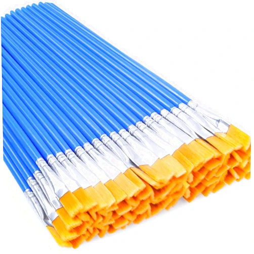 Anezus 50 Pcs Flat Paint Brushes for Touch Up, Anezus Small Paint Brushes for Classroom Crafts Paint Brushes for Acrylic Painting Watercolor Canvas Face Painting