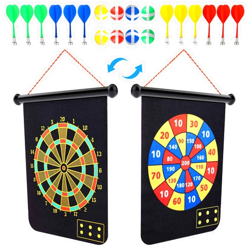 DaCool Magnetic Dart Board with Magnetic Darts Kids Adult Safe Dart Board Set for Boys Girls Easy Hanging Classic Dart Board Toys Indoor Outdoors Party Games