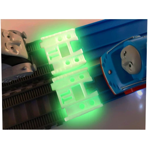 TrainLab Adapters Compatible with Trackmaster (2014+) and Plarail Train Tracks (2pc) (NiteBrite)