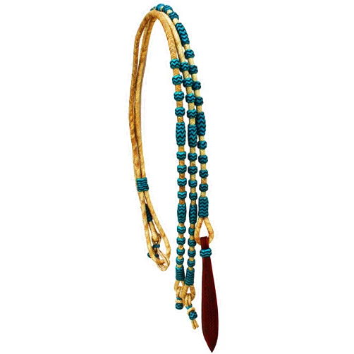 CHALLENGER Horse Braided Natural Rawhide Leather Romal Reins Tack 6654TR