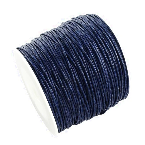 KISSITTY 100 Yards 1mm Waxed Cotton Thread Macrame Beading Cords Dark Blue Color Craft String for DIY Jewelry Knitting Earring Necklace Friendship Bracelets Making