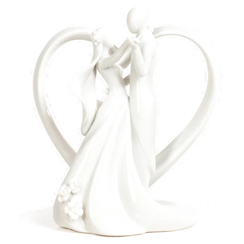Wedding Collectibles Stylized Dancing Heart Wedding Cake Topper