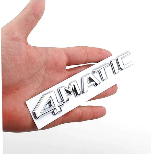 Wise Friends 3D Letter 4maitc car Trunk lid Emblem, car Letter Trunk Emblem Logo Stickers Small Side Emblem, Scratches Cover Well(Silvery- 3D)…