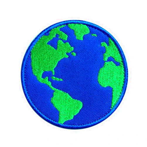 Antrix 1 Pcs Funny Saving Blue Earth World Planet Patch, Hook and Loop Embroidered - Colorful World Globe Emblem Appliques for Clothing Bags Backpack School Bag Biker (Earth)