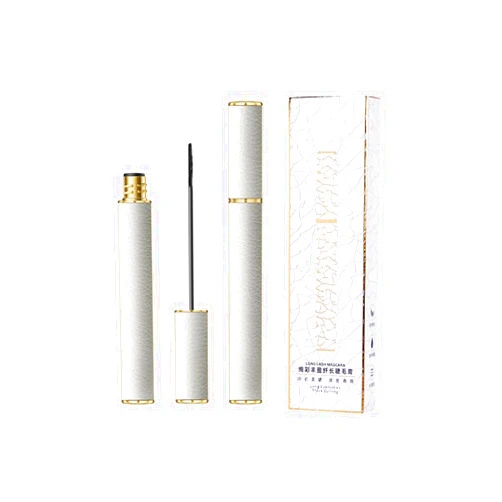 MZKV 4D Silk Fiber Lash Mascara, 2.5mm Brush Mascara, For Fine Short Eyelash, Black Volume and Length Natural, Waterproof, Smudge-proof, Lengthening Thickening Softer Fuller (1 Pcs)