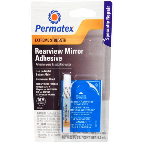 Permatex 81840-12PK Extreme Professional Strength Rearview Mirror Adhesive Kit, (Pack of 12)
