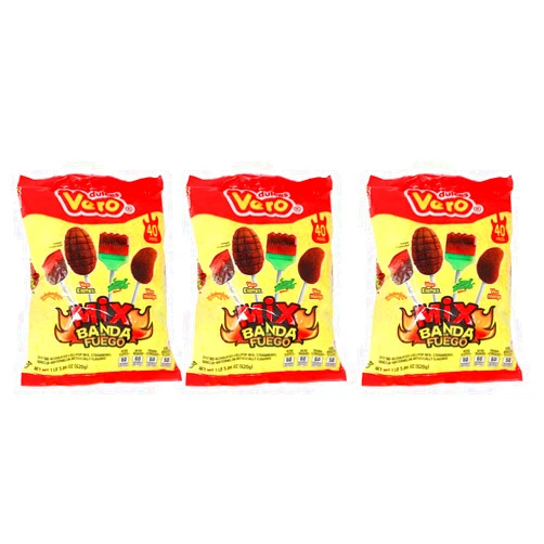 Generic Vero Mix Banda De Fuego Pack of 3. Trabalenguas, Vero Elotes, Sandi Brochas, Vero Mango
