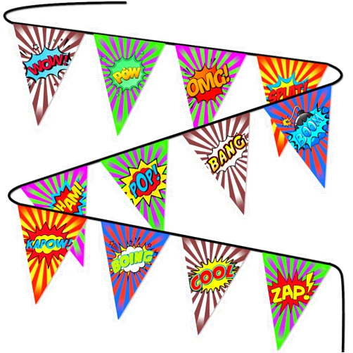 TTBDKKDM Fabric Pennant Banner for Hero Theme Birthday Party Decorations, Superhero Party Supplies, Hero Themed Banner for Kids Boys Baby Shower Decors Superhero Theme Birthday Party Yard Sign