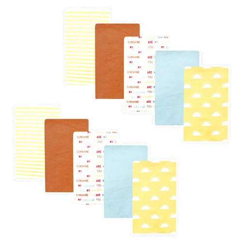 Hudson Baby Unisex Baby Cotton Flannel Burp Cloths, My Sunshine 10 Pack, One Size