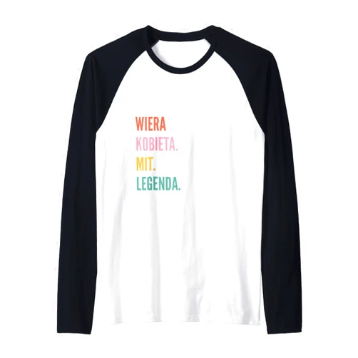Smieszne Polskie Wzory Nazw Dla Kobiet Funny Polish First Name Design - Wiera Raglan Baseball Tee