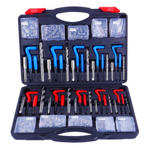 CXPRO 314Pcs Thread Repair Kit, Metric Helicoil Repair Kit with HSS Drill Bits Inserts Taps Break Off Tools: M5 M6 M8 M10 M12, SAE Helicoil Kit: 1/4