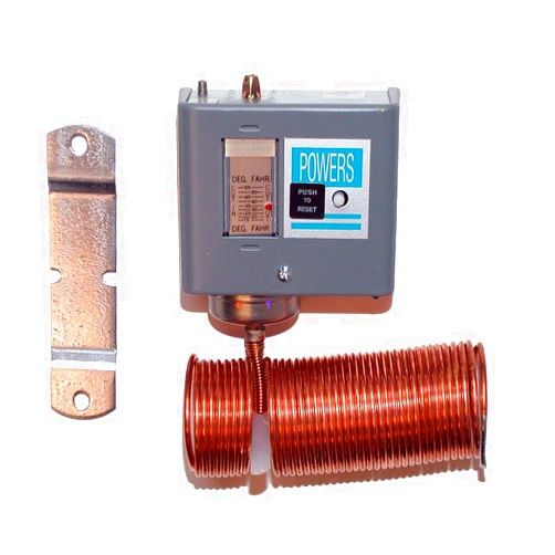 Siemens 134-1504 DPST 4-wire 2-circuit, Manual Reset Low Temp Detection Line Voltage Thermostat, Grey