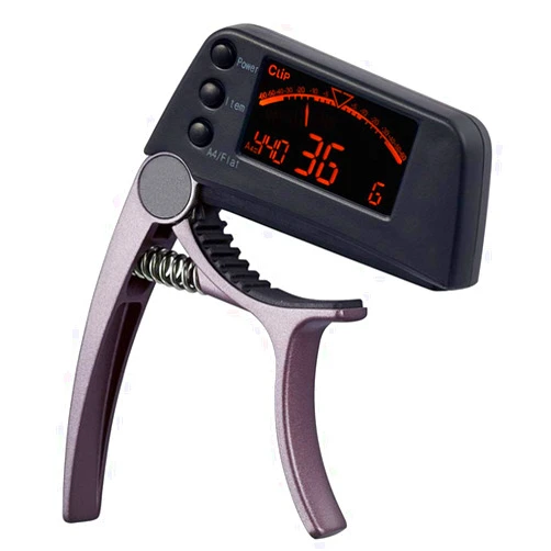 Arinda Guitar Capo Tuner 2 in 1 with LCD Clamping for Acoustic Folk Electric Guitar