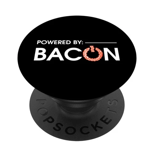 Cool Love Hog Pig Cuts Strips Meat Eater Designs Funny Powered By Bacon Gift For Men Women Pork Belly Lover PopSockets PopGrip: Swappable Grip for Phones & Tablets
