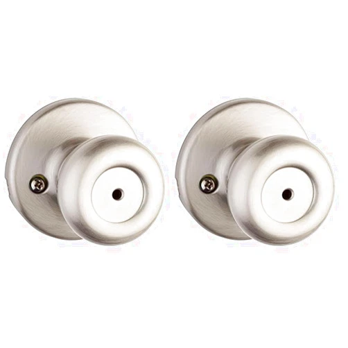 Kwikset 93001-924 Tylo Privacy Bed/Bath Knob in Satin Nickel (Pack of 2)