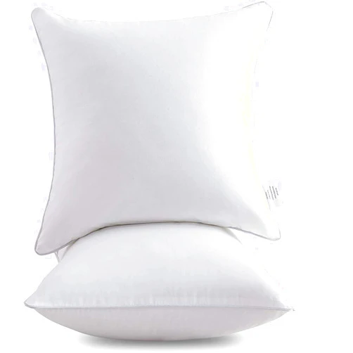 Leeden 16 x 16 Pillow Inserts (Set of 2) -Throw Pillow Inserts with 100% Cotton Cover - 16 Inch Square Interior Sofa Pillow Inserts - Decorative Pillow Insert Pair - White Couch Pillow